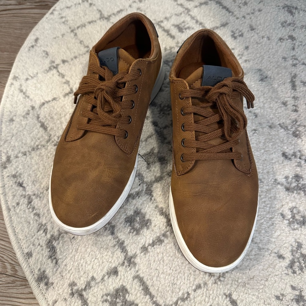 ALDO Brown Leather Dress Sneakers - Men’s Size 7.5
